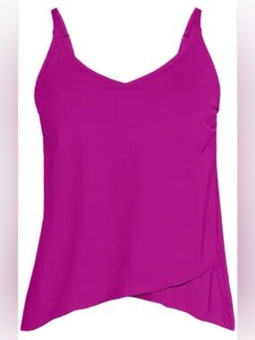 Lands’ End Women's Tulip Hem Tankini swim Top size M